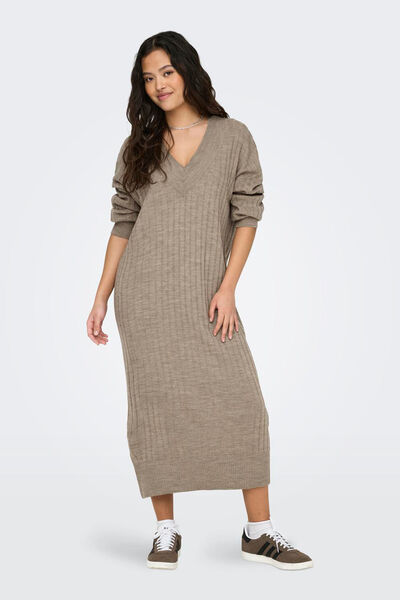 Springfield Jersey-knit midi dress brown