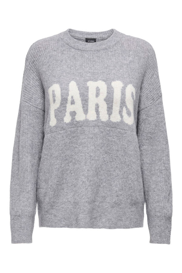 Only Jersey oversize texto PARIS gris