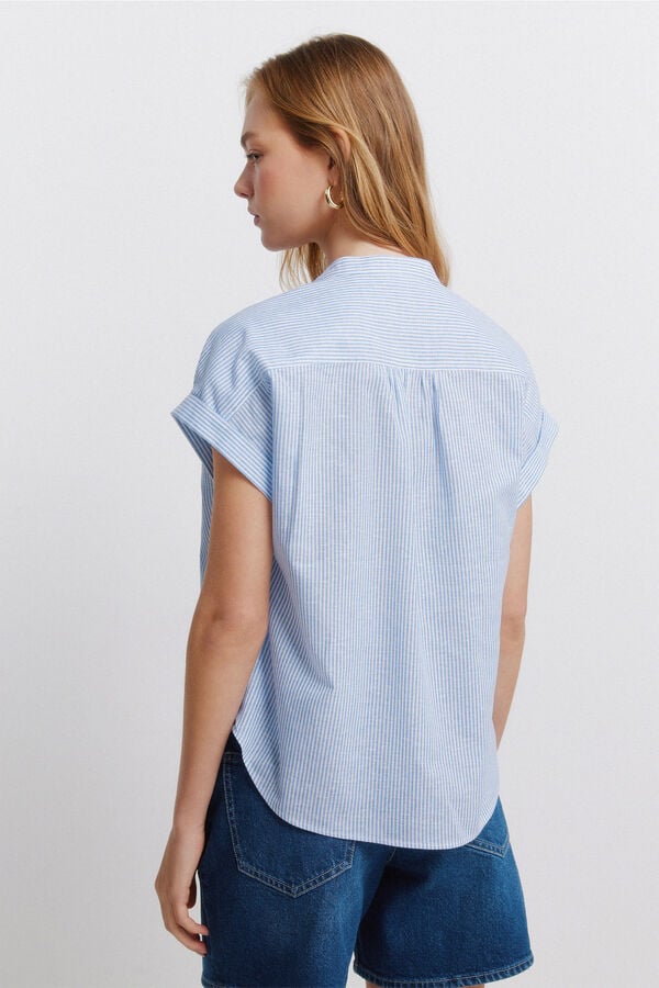 Springfield Linen short sleeve shirt blue