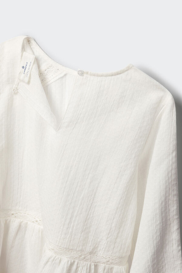 Springfield Kids Blusa blanca bordados ni&ntilde;a blanco