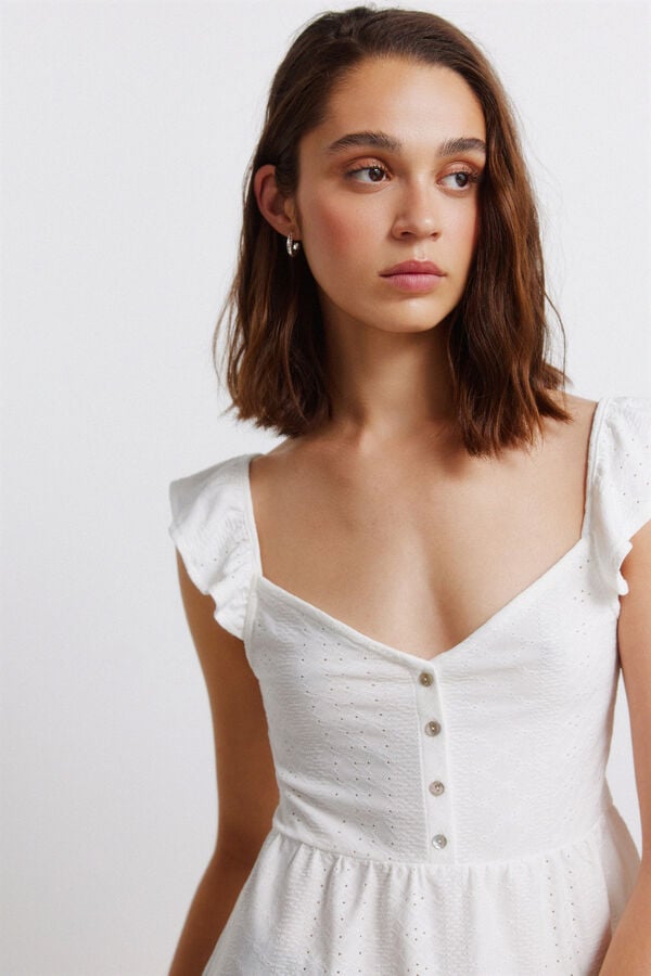 Springfield Vest top with ruffles printed