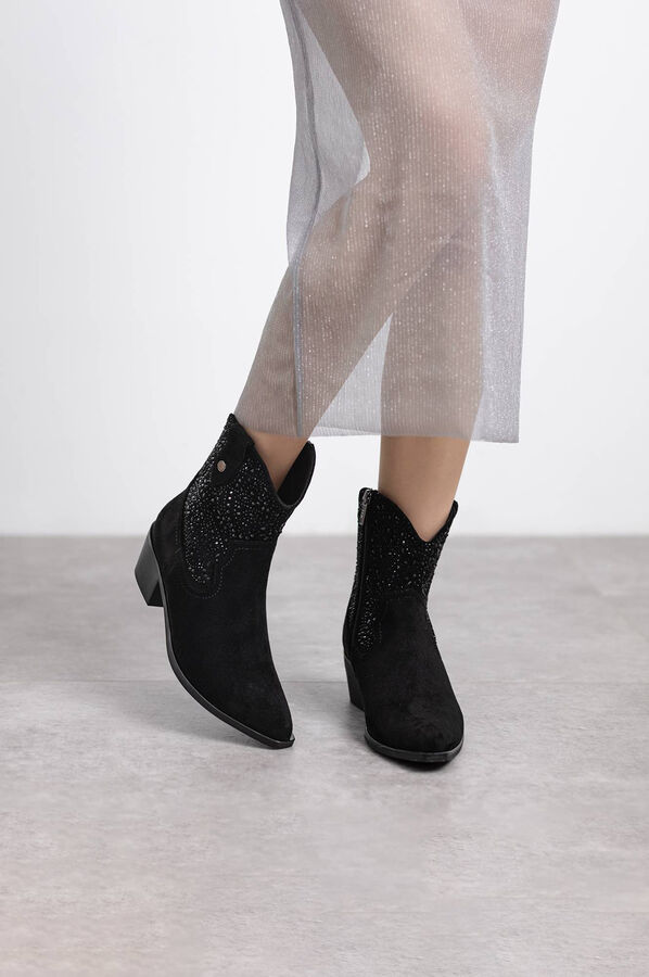 XTI Bota de cowboy com tachas preto