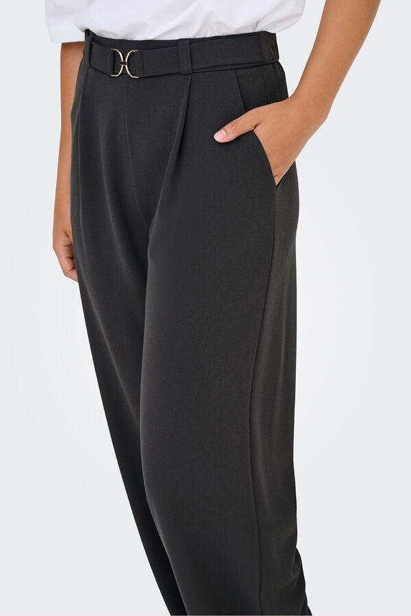 JDY Pantal&oacute;n recto pinzas gris