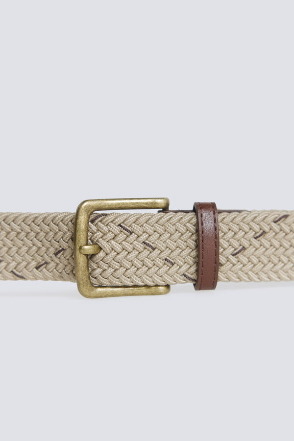 Springfield Braided belt with contrast cross grey