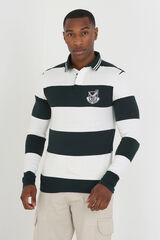 Springfield Long-sleeved striped polo shirt oil