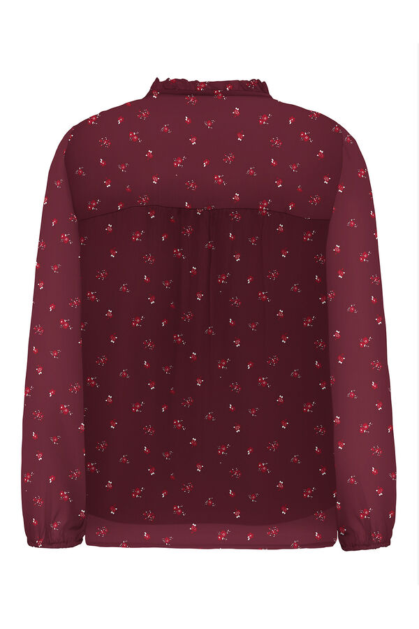 Only Blusa de gasa estampada burdeos