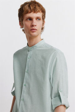 Springfield Linen mandarin collar shirt