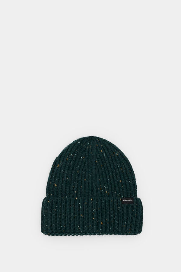 Springfield Gorro de malha Neps verde escuro