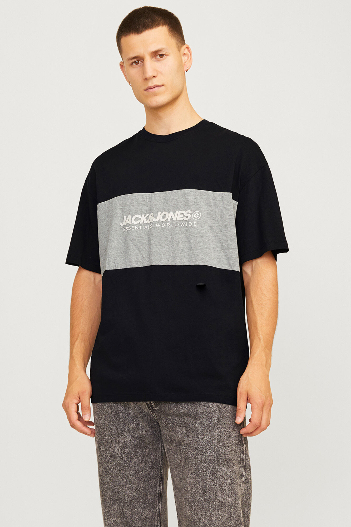 Jack & Jones Camiseta bicolor logo frontal