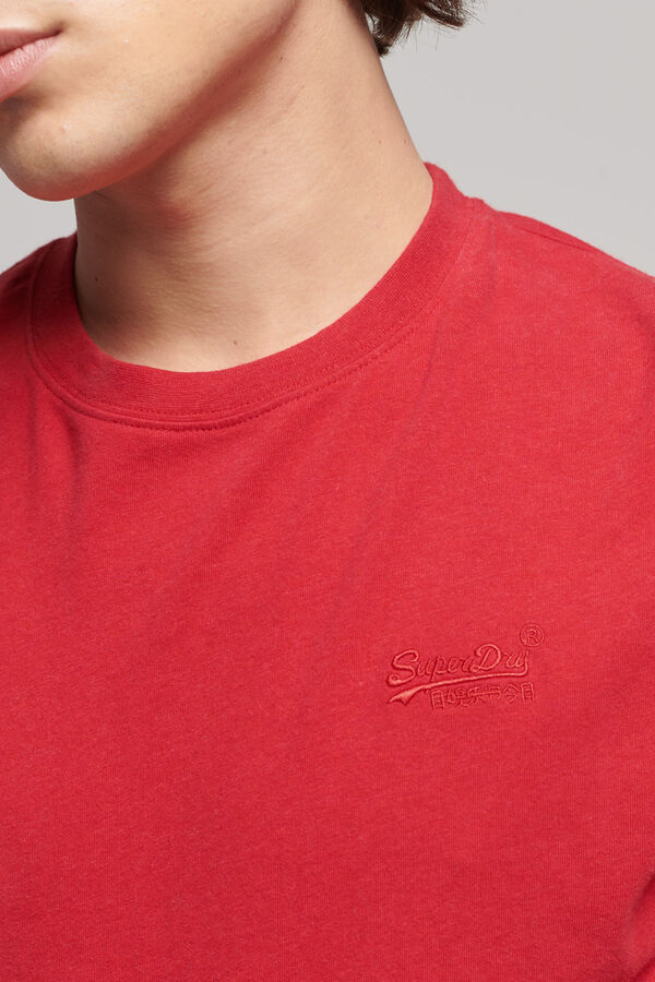 Springfield T-shirt de algodão orgânico com o logótipo Vintage Logo bordado vermelho real
