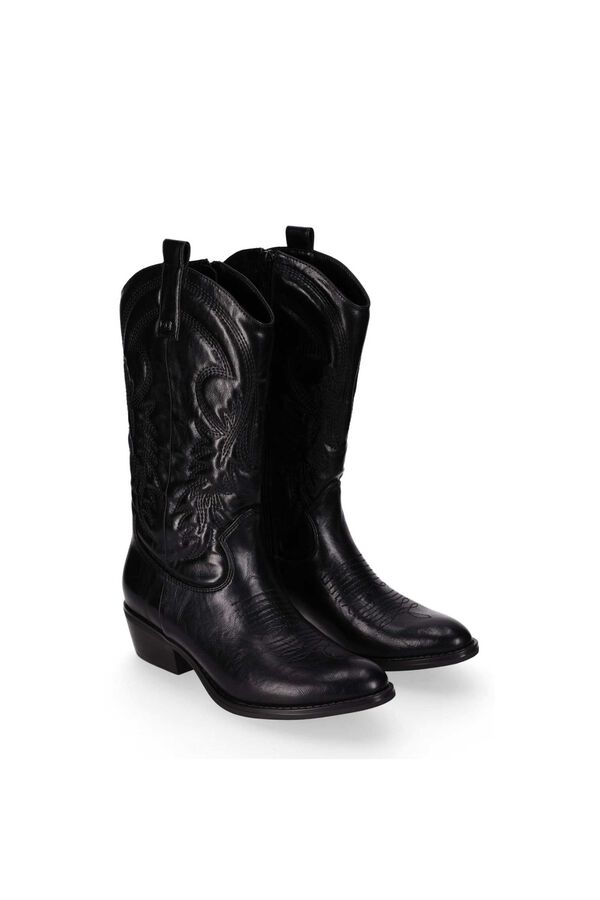 Chika 10 Cowboy boots with decorative embroidery black