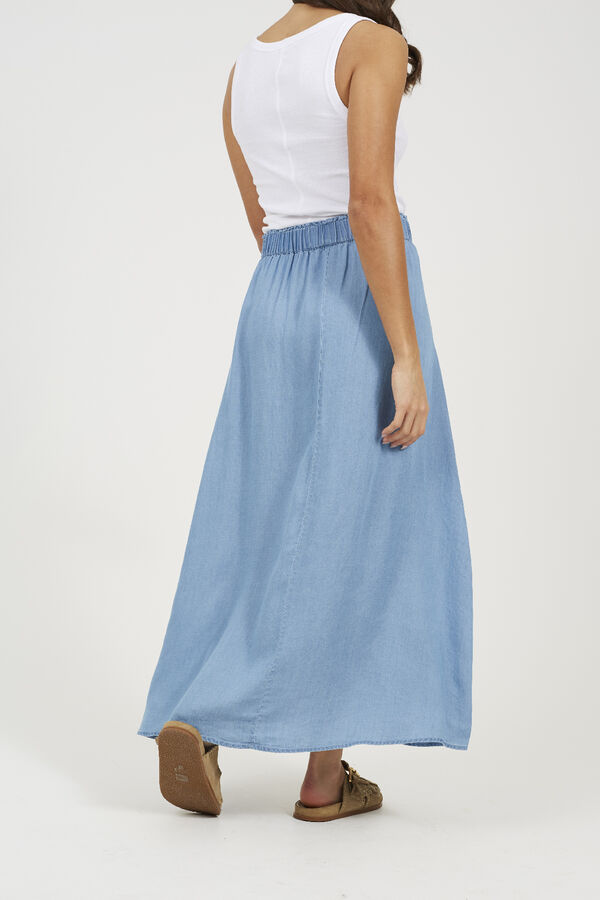 Brave Soul Falda midi con cintura elástica azul