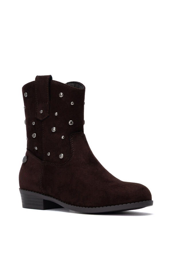 XTI Kids Low heel cowboy ankle boots brown