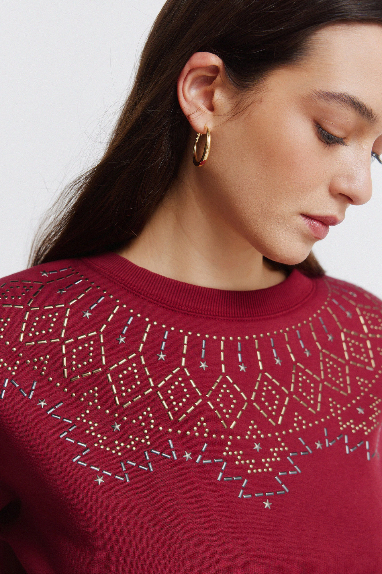 Springfield Sudadera cuello boho aplicaciones