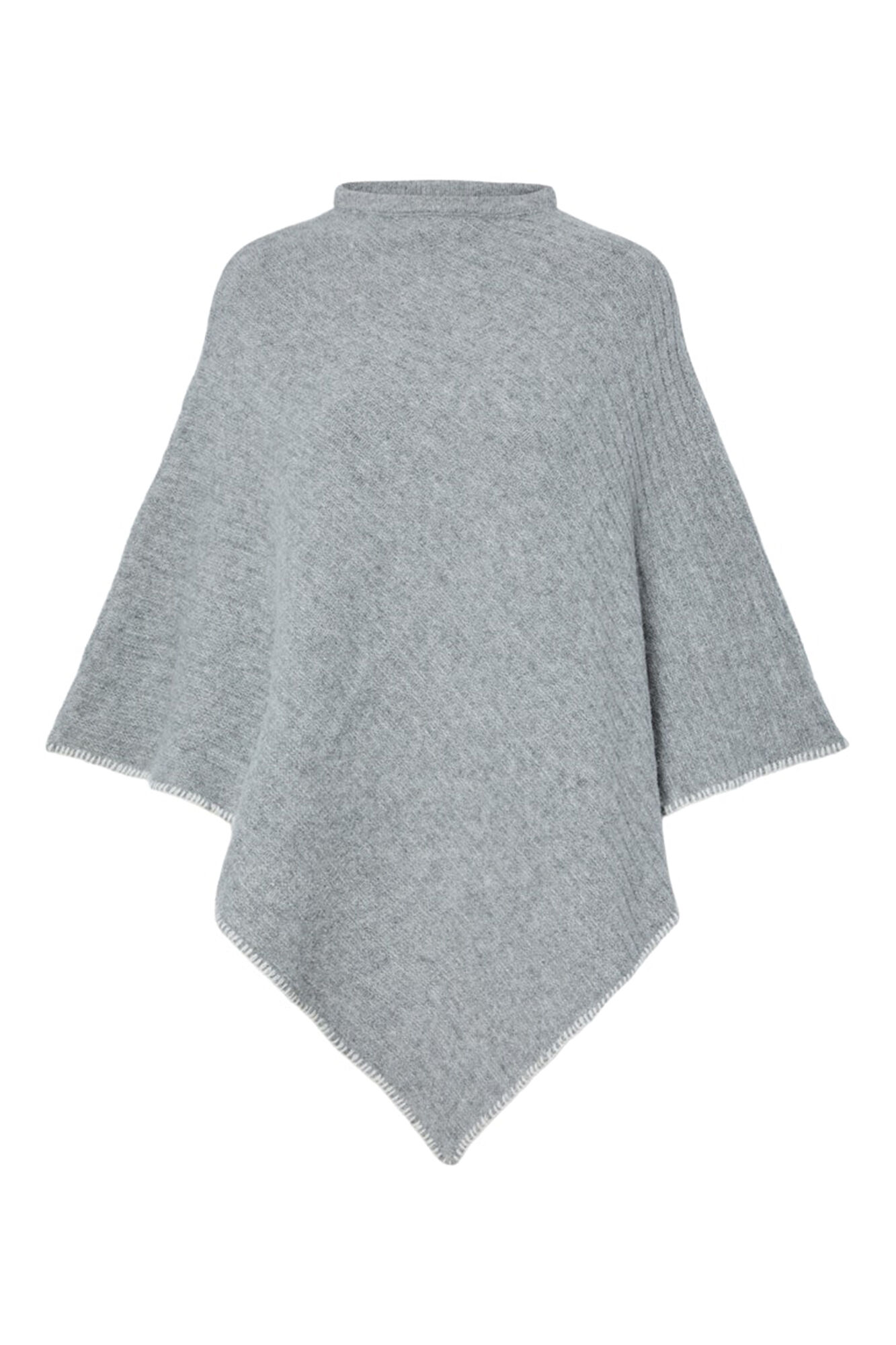 Pieces Poncho b&aacute;sico con costura contraste