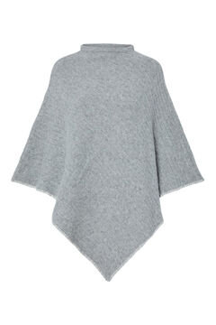 Pieces Basic poncho with contrast stitching gris