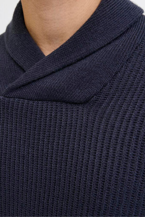 JJ REBEL Cross- neck jersey-knit jumper blue