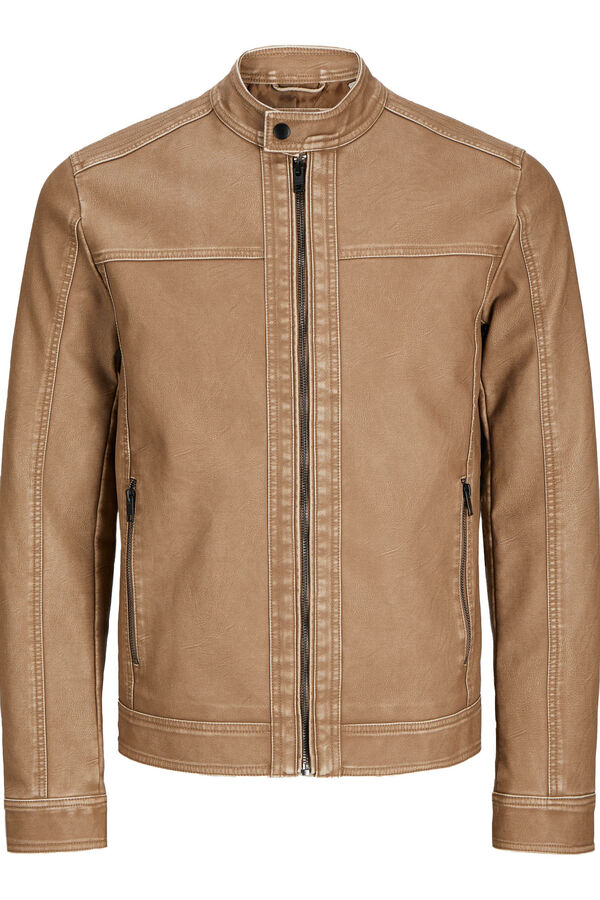 Jack & Jones Cazadora efecto piel beige