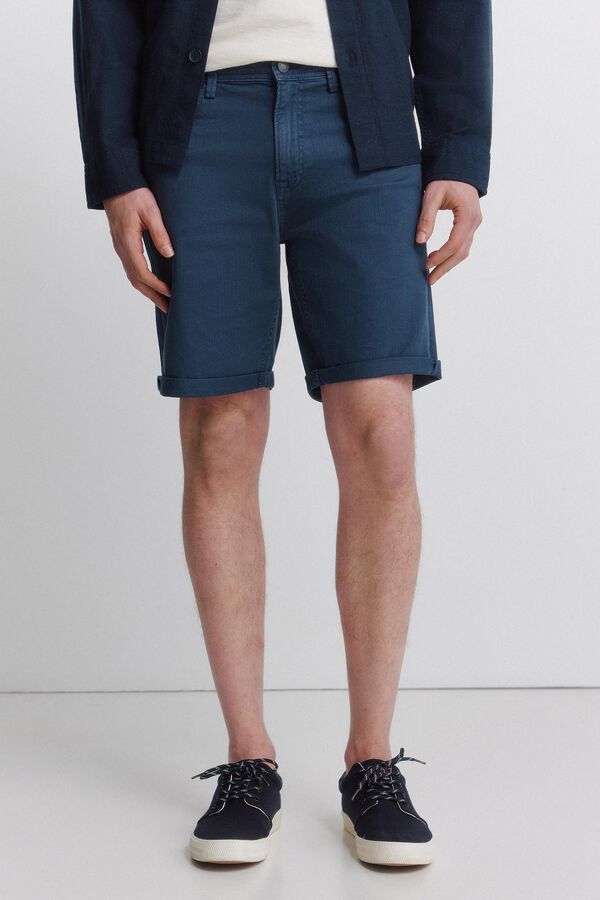 Springfield Washed 5-pocket slim fit Bermuda shorts blue