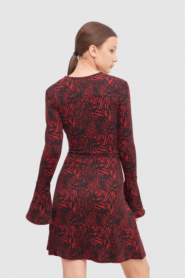 Inside Vestido Cruzado Estampado rojo
