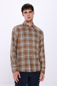 Springfield Camisa xadrez rústica beige