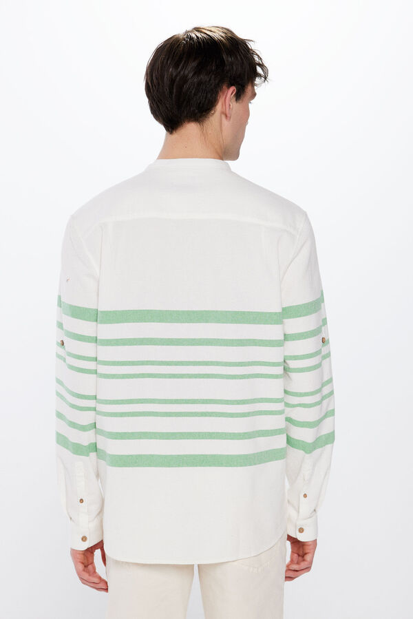 Springfield Camisa mao rayas horizontales verde