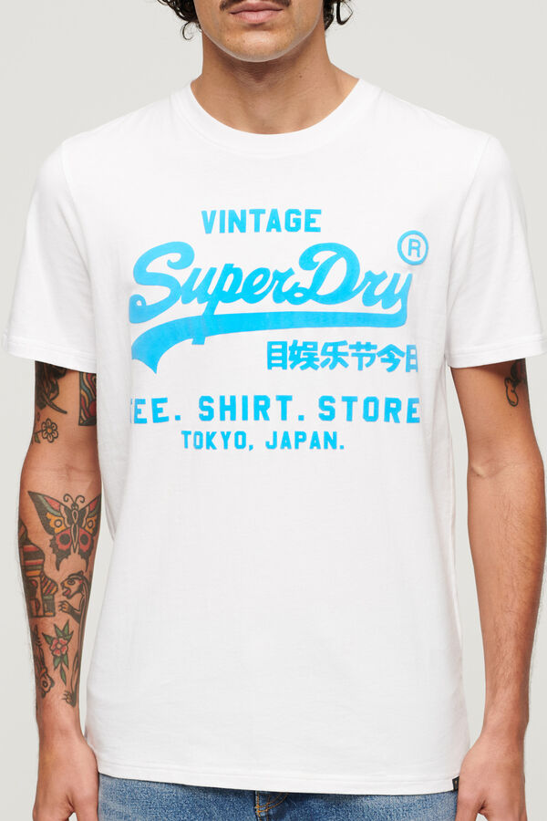 Springfield Neon T-shirt with Vintage logo white