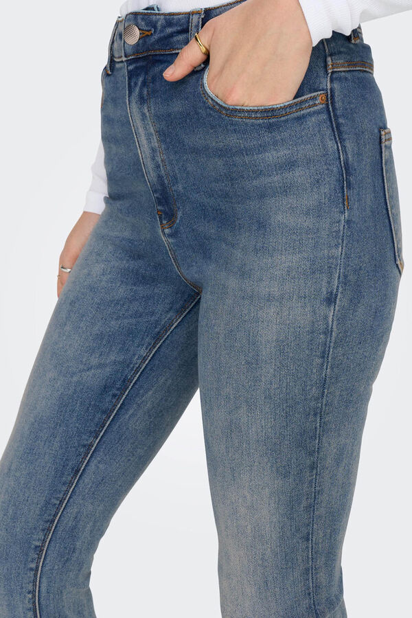 Springfield Jeans à boca de sino de cintura alta azulado