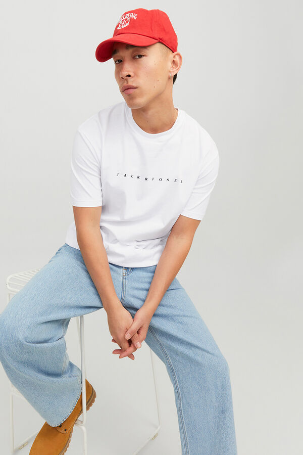 Jack & Jones Camiseta relaxed fit logo blanco