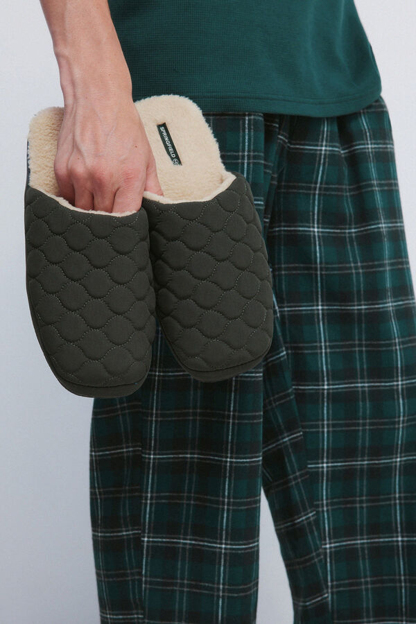 Springfield Puffer mule slipper blue