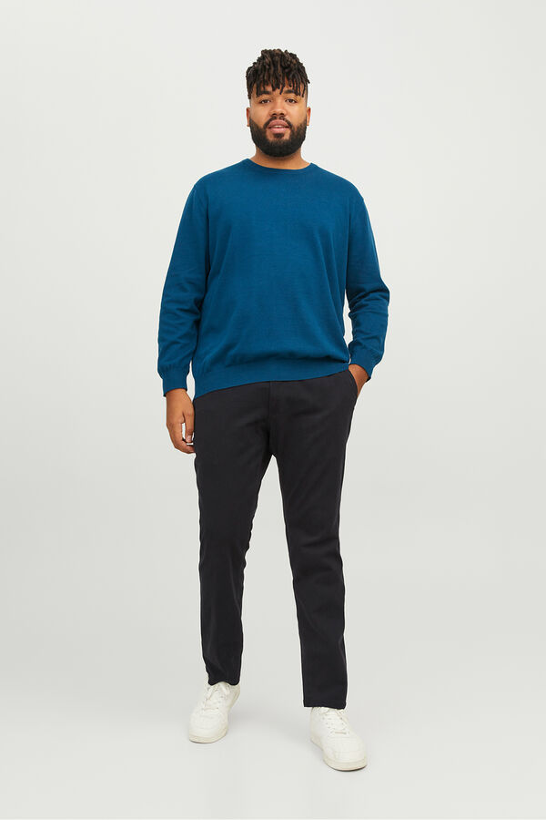 Jack & Jones PLUS Pantal&oacute;n chino slim fit el&aacute;stico negro