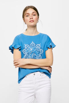 Springfield T-Shirt „Peace“ Grafik blau