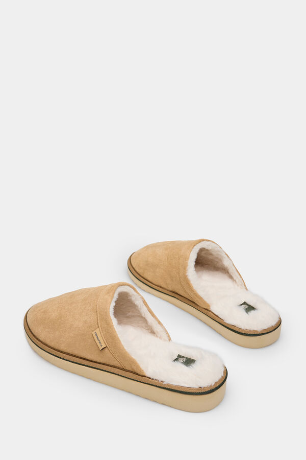 Springfield Backless house slipper with ribbon braonsiva