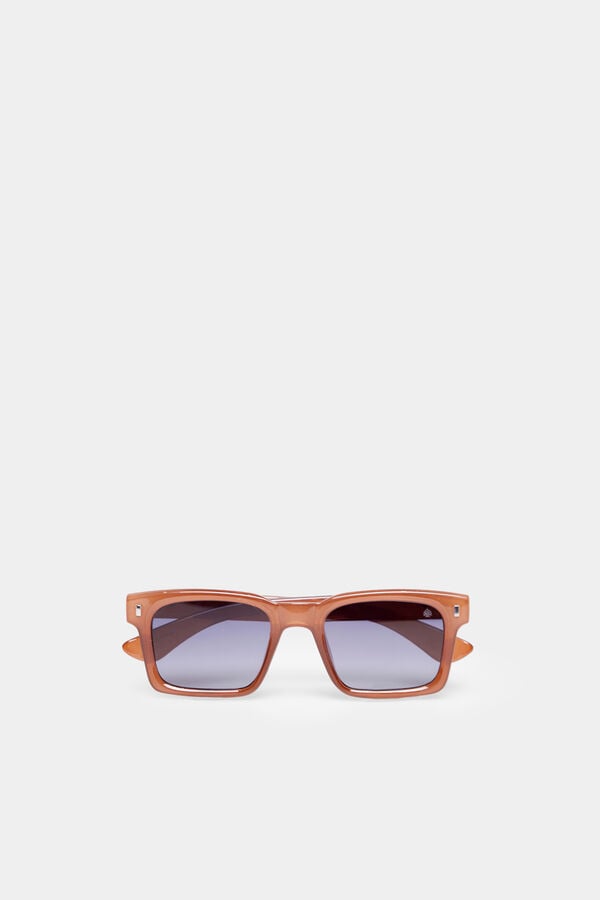 Springfield Plastic-rimmed square frame sunglasses tan