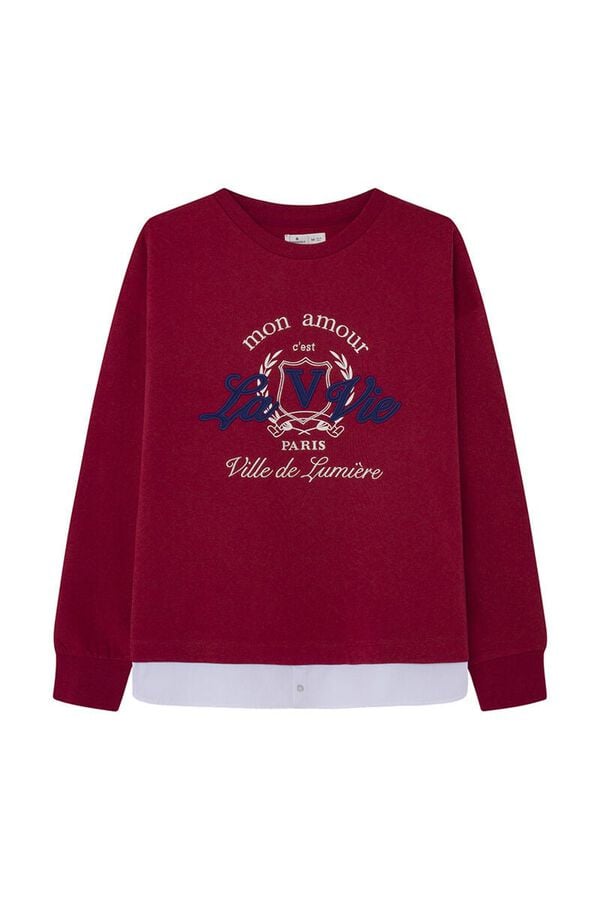 Springfield Sweatshirt „Mon Amour La Vie“ rot
