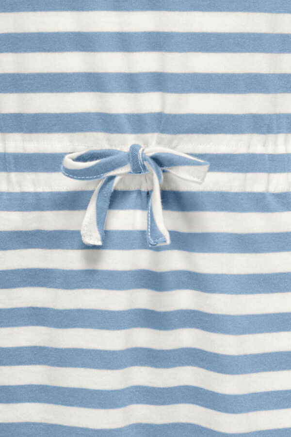 Only Girls Vestido marinero a rayas de manga corta azul