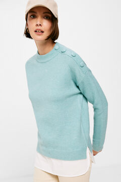 Springfield Two-material Jumper with Buttoned Shoulders  natural