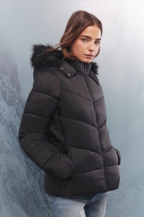 Springfield Sorona Aura puffer jacket with hood black