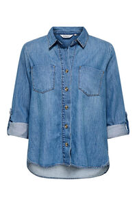 Only Camisa jeans com bolsos frontais