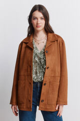 Springfield Faux suede blazer brown