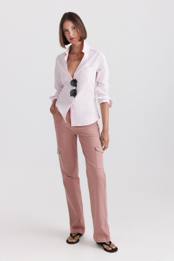 Springfield Jeans droit cargo rose