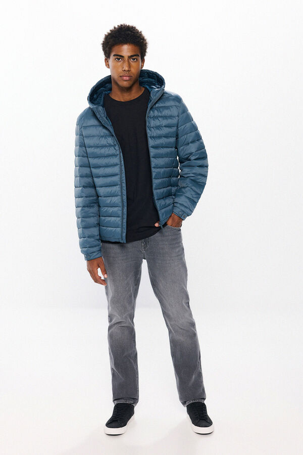 Springfield Quilted hooded jacket acqua