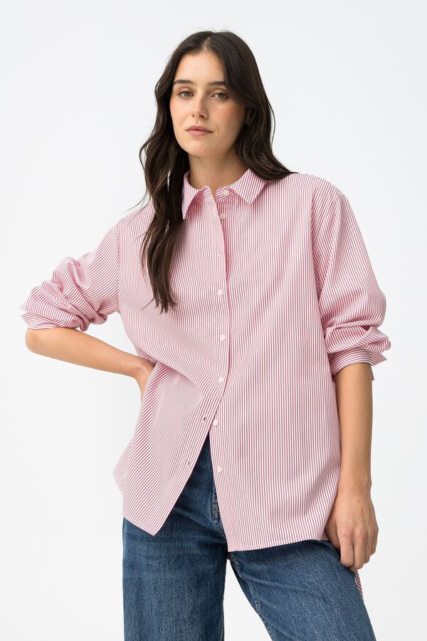 Tiffosi Camisa relaxed rayas rosa