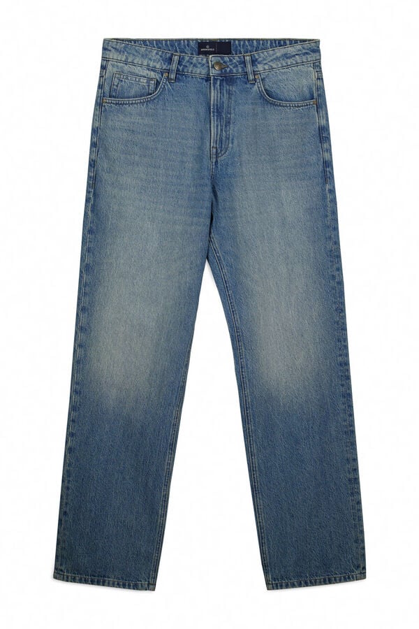 Springfield Overdyed straight fit jeans blue