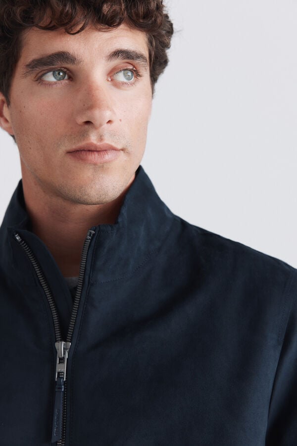 Springfield Faux suede jacket blue