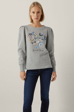 Springfield Sweatshirt with butterfly heart gray