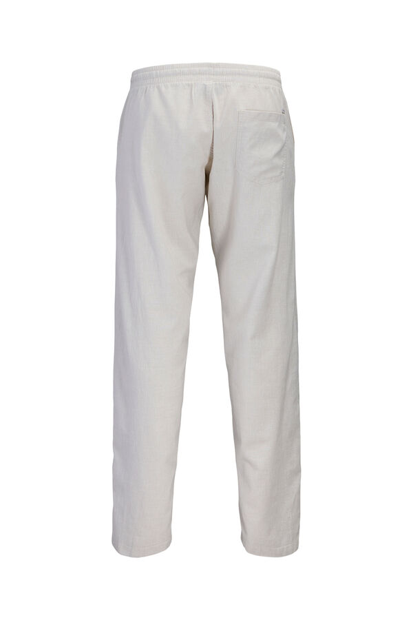 JJ REBEL Linen regular fit jogger trousers nude