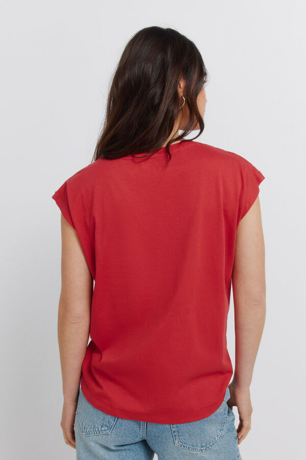 Springfield Bandana cotton T-shirt red