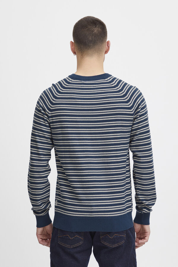 Springfield Striped jersey-knit round-neck jumper tamno plava