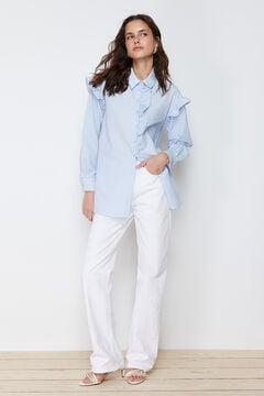 Trendyol Camisa com p&eacute;rolas azul